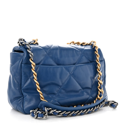 Chanel Lambskin Quilted Medium Chanel 19 Flap Blue 3 of 10