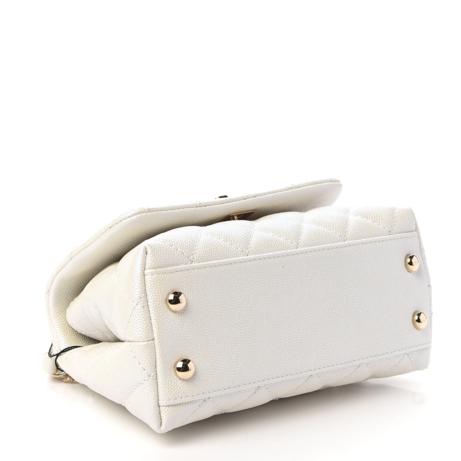 Chanel Iridescent Caviar Quilted Extra Mini Coco Handle Flap Ivory 4 of 10