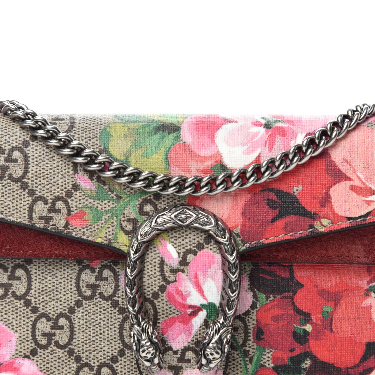 Gucci GG Supreme Monogram Blooms Super Mini Dionysus Shoulder Bag Beige Multicolor Dry Rose 12 of 12