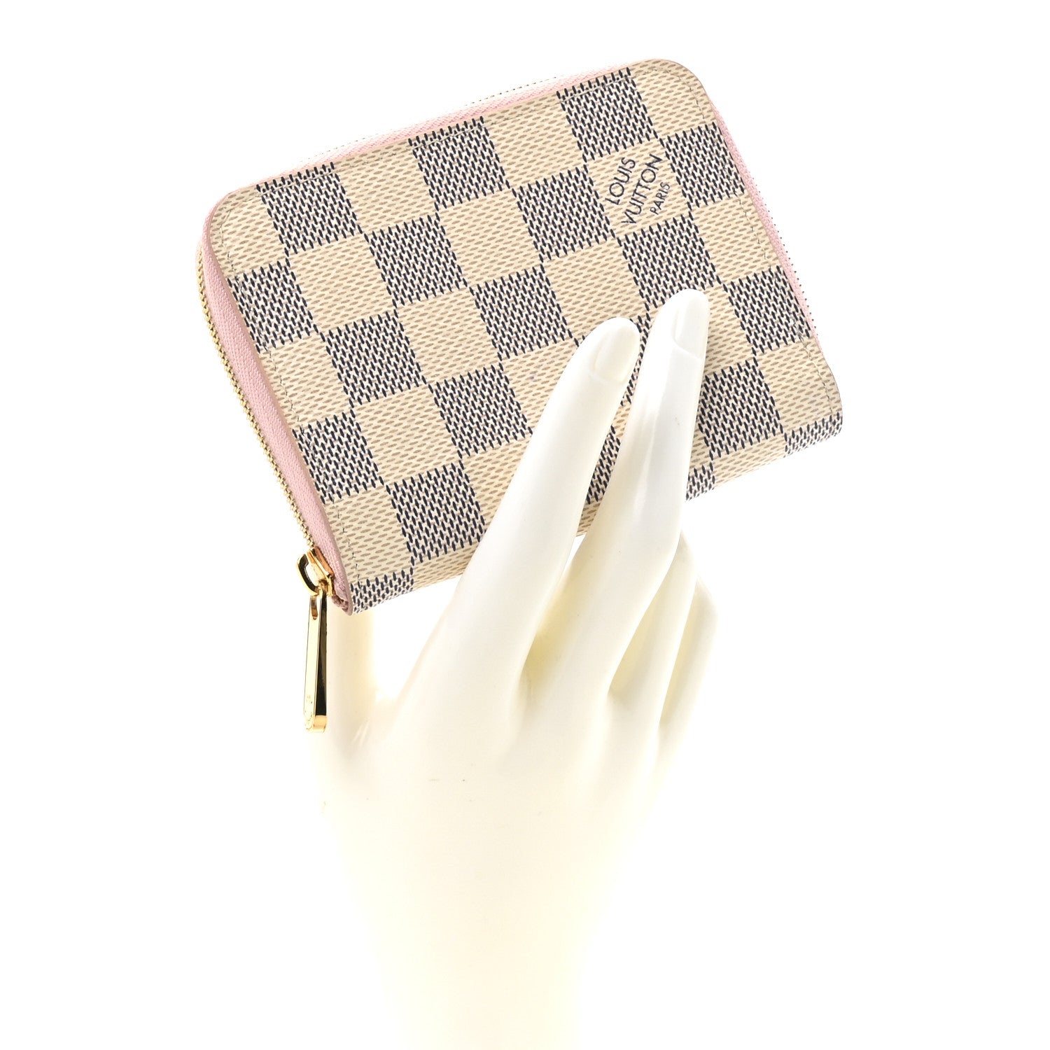 Louis Vuitton Damier Azur Zippy Coin Purse Rose Ballerine 2 of 6