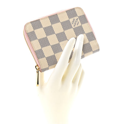 Louis Vuitton Damier Azur Zippy Coin Purse Rose Ballerine 2 of 6
