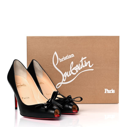 Christian Louboutin Kid Patent Tibunodo 85 Pumps 35 Black Red 8 of 8