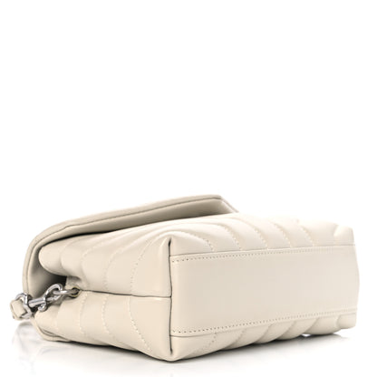 Saint Laurent Calfskin Y Quilted Monogram Toy Loulou Crossbody Bag Ivory 4 of 10