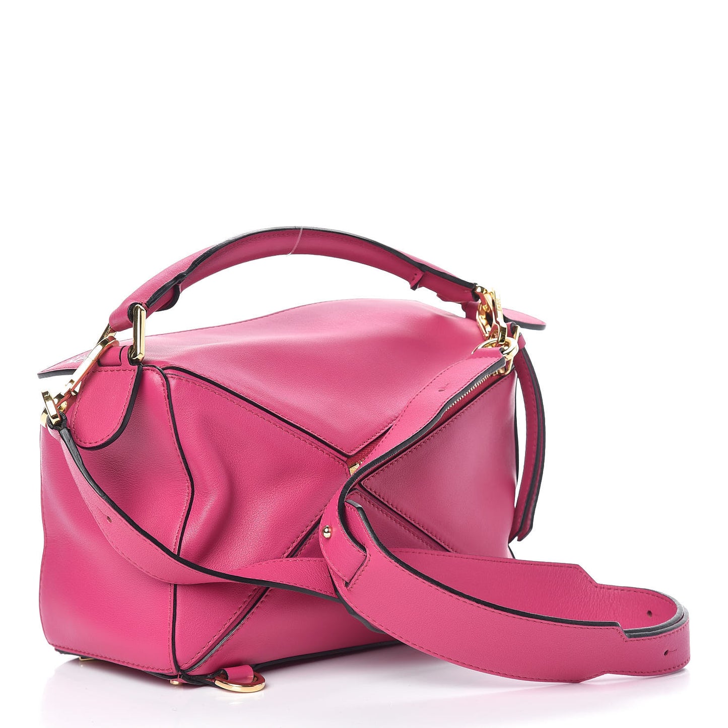 Calfskin Small Puzzle Bag Fuchsia
