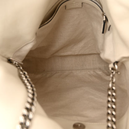 Gucci Sakai Be Green Calfskin Diagonal Stitched Medium Blondie Tote Mystic White 5 of 15