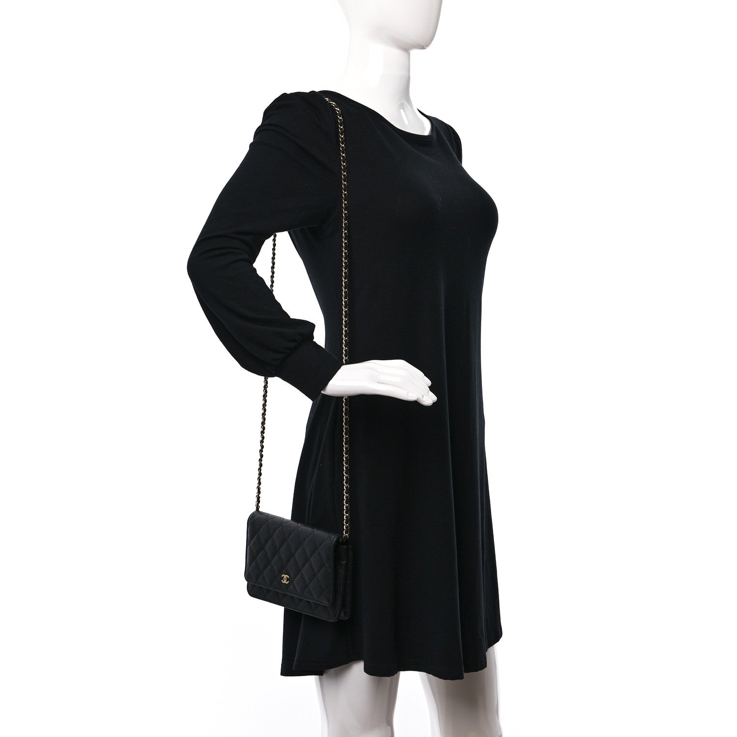 Chanel Caviar Quilted Wallet on Chain WOC Black 2 of 11