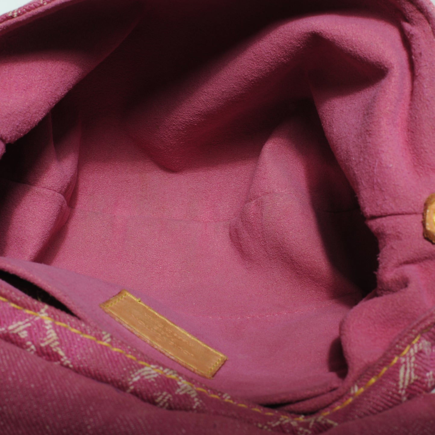 Monogram Denim Mini Pleaty Fuchsia