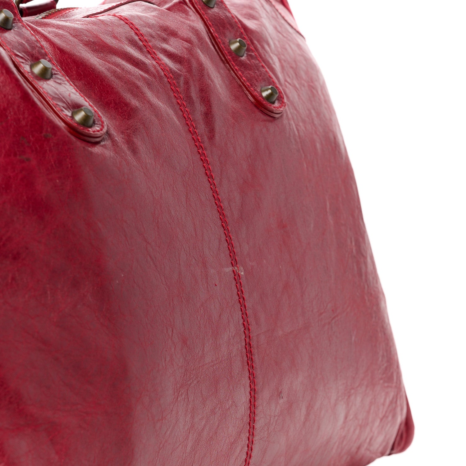 Balenciaga Agneau Classic Hardware Weekender Rouge Theatre 11 of 14