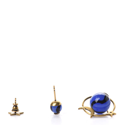 Christian Dior Tribales Astre Lunaire Earrings Gold Blue 3 of 5