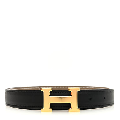 Hermes Box Togo 32mm H Belt 75 Black Etoupe 1 of 6