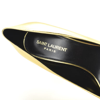 Saint Laurent Calfskin Opyum 85 Pumps 38.5 Gold 7 of 9