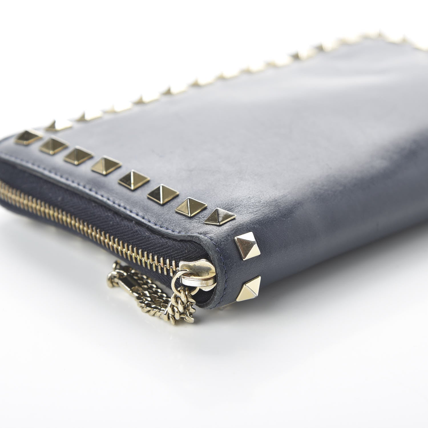 Valentino Garavani Nappa Rockstud Organizer Zip Around Wallet Marine 6 of 10