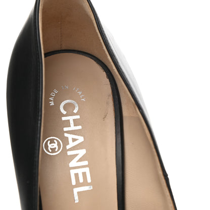 Chanel Calfskin CC Cap Toe Platform Chain Pumps 39 Black 9 of 9