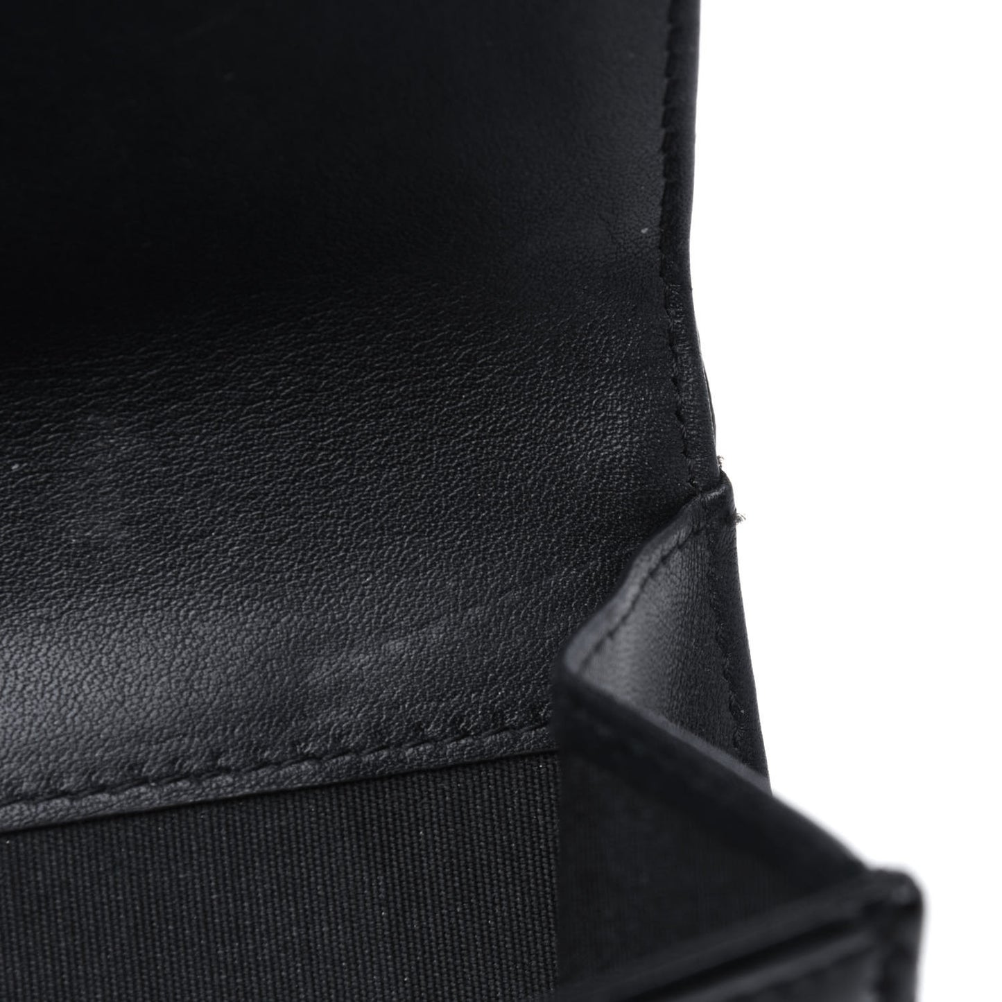 Patent Quilted Large Brilliant Flap Wallet Black