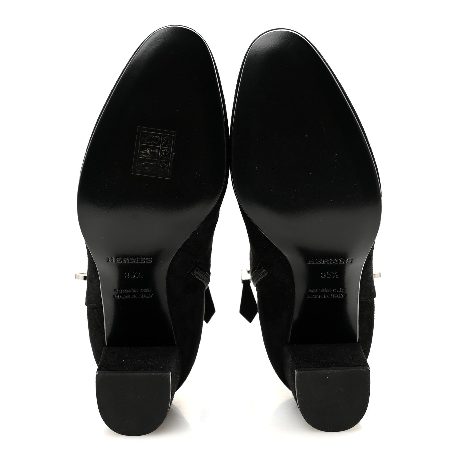 Hermes Suede Goatskin Saint Germain Ankle Boots 35.5 Black 6 of 10