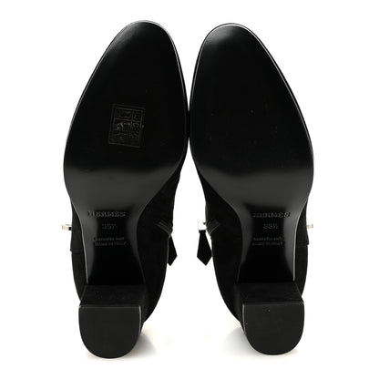 Hermes Suede Goatskin Saint Germain Ankle Boots 35.5 Black 6 of 10