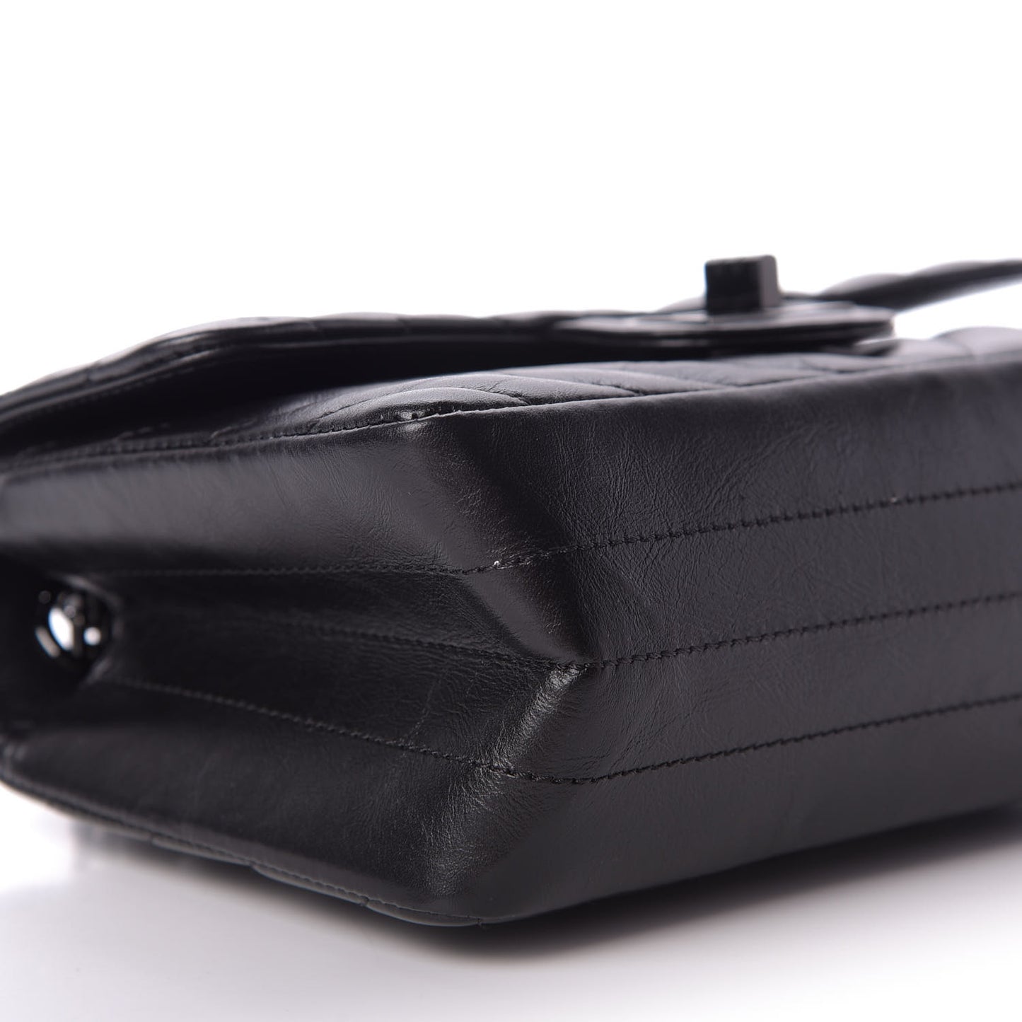Aged Calfskin Chevron Quilted 2.55 Reissue Mini Flap So Black