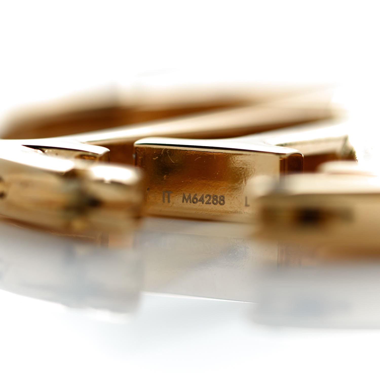 Louis Vuitton Metal Louise Hoop Earrings Gold 5 of 6