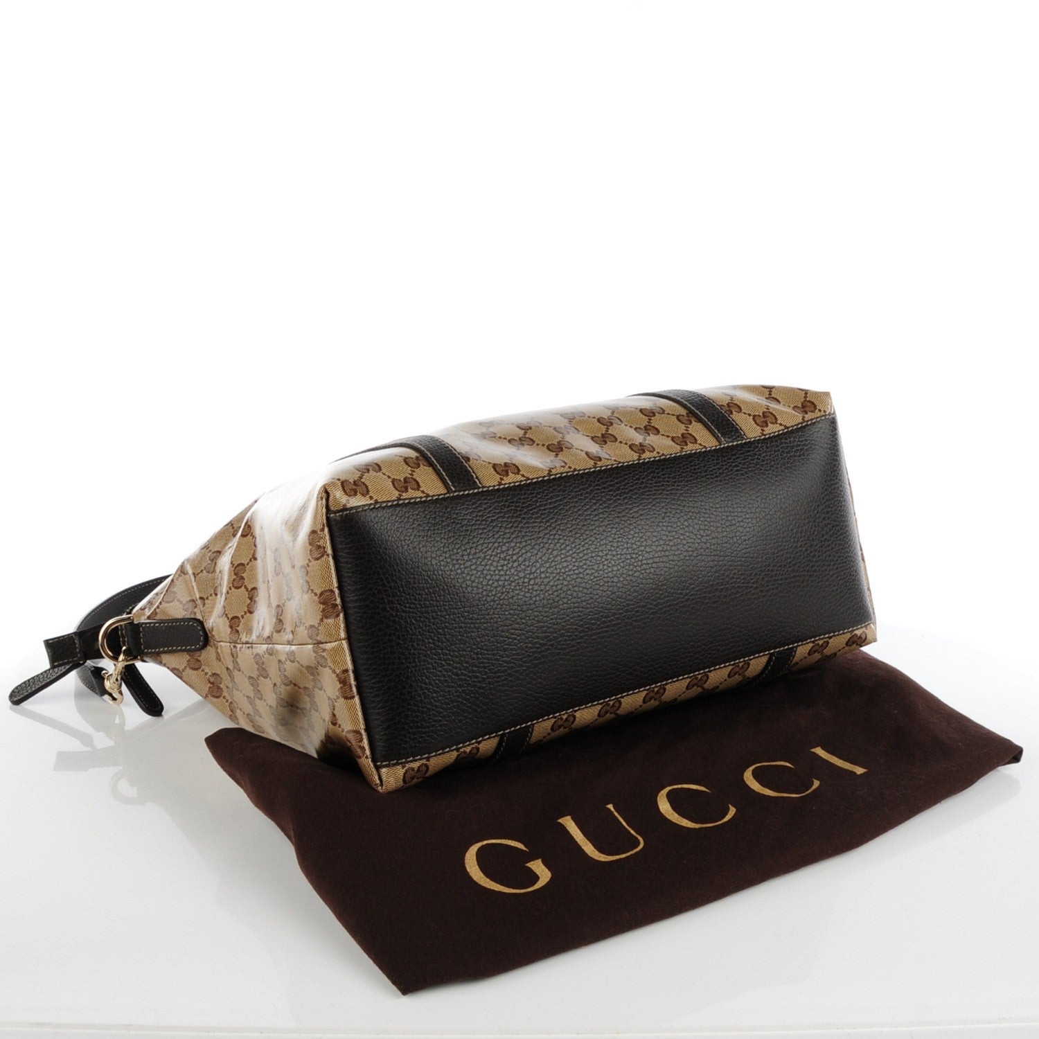 Gucci Crystal Monogram Large GG Charm Dome Satchel Dark Brown 4 of 7