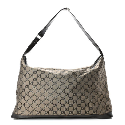 Gucci Nylon Monogram Travel Hobo Beige Brown 1 of 4