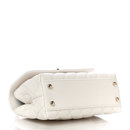 Chanel Caviar Quilted Mini Coco Handle Flap White 4 of 10