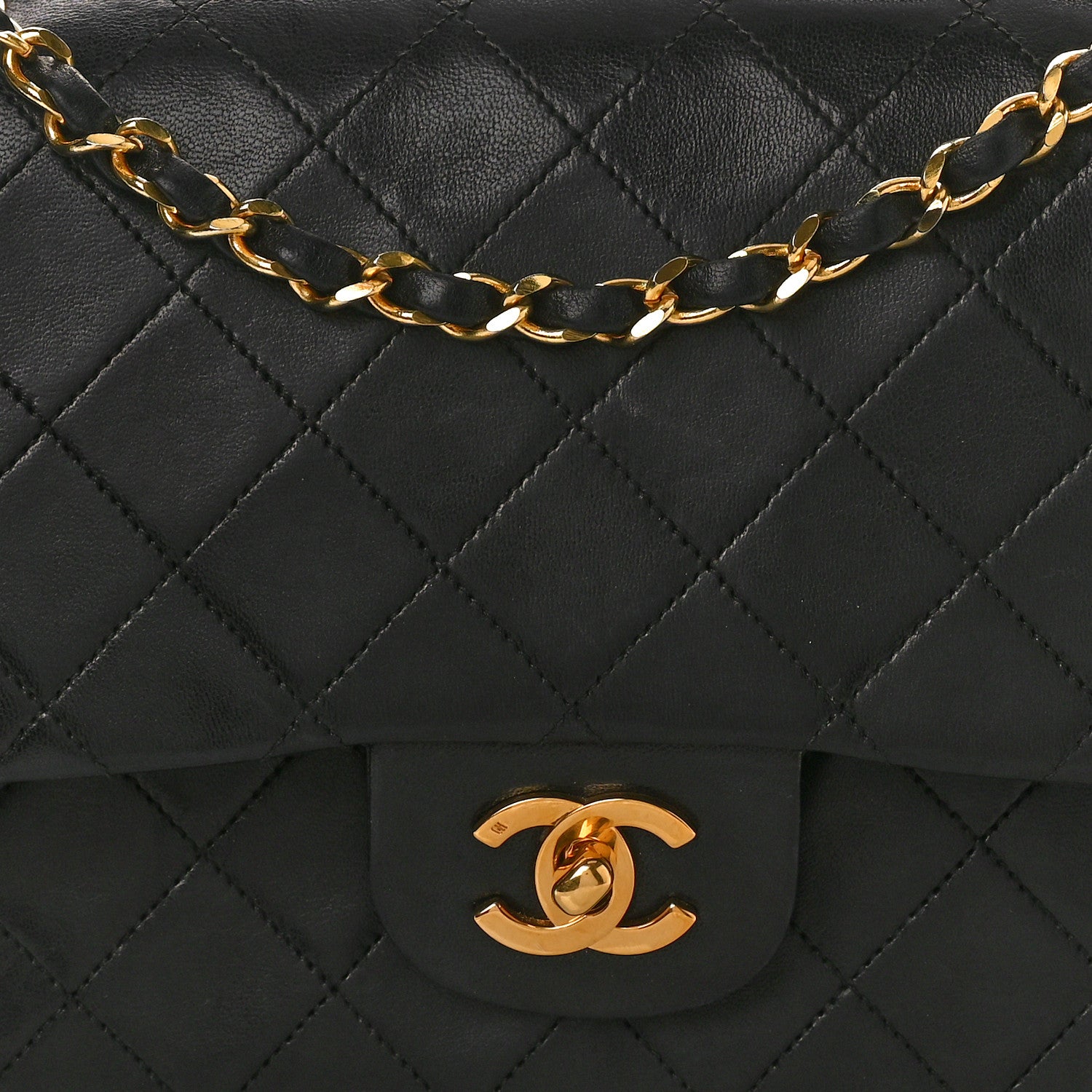 Chanel Lambskin Quilted Medium Double Flap Black 8 of 11
