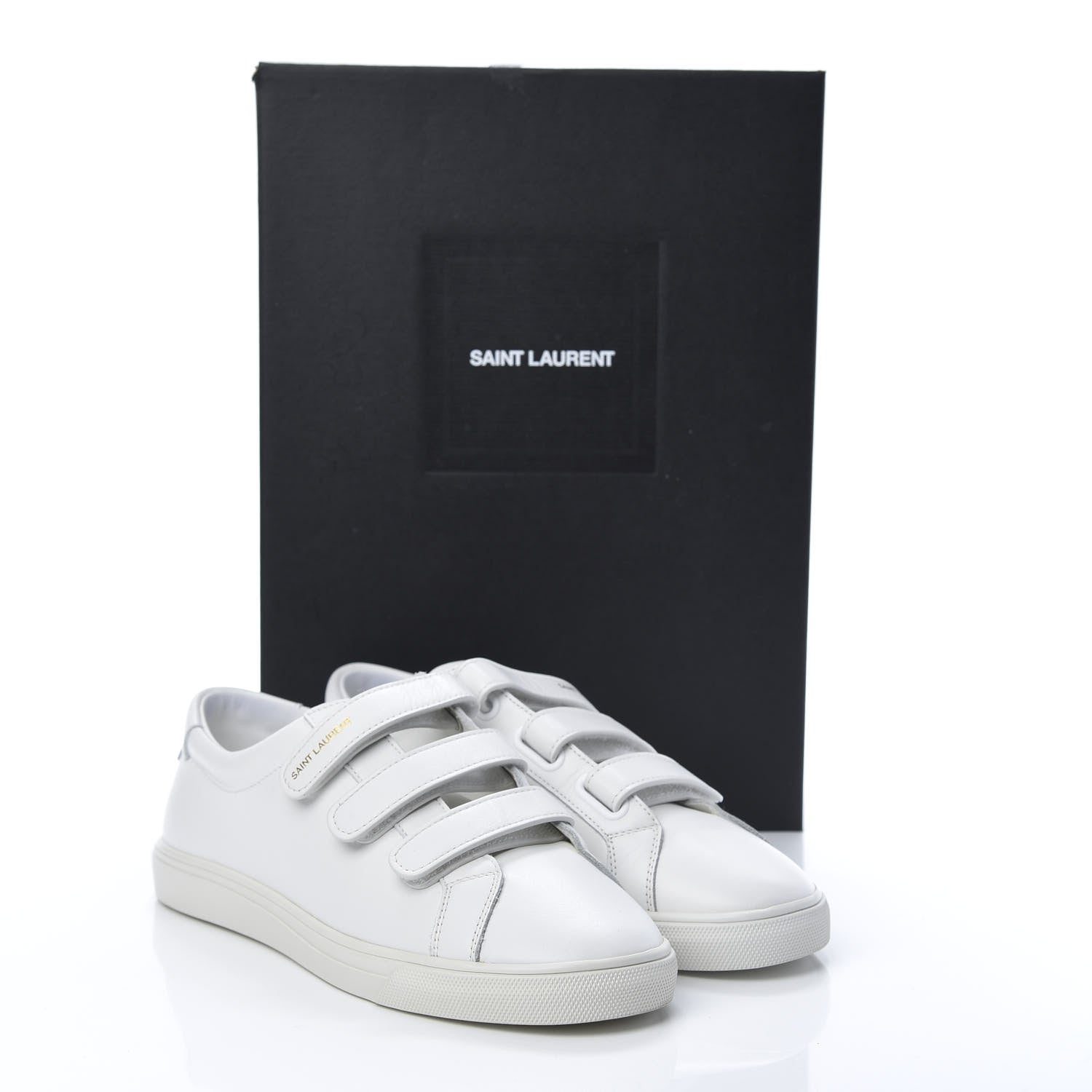 Saint Laurent Calfskin Mens Andy Velcro Strap Low Top Sneakers 39 White 8 of 8
