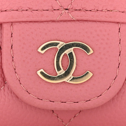 Chanel Caviar Quilted Flap Card Holder Wallet Pink 9 of 10