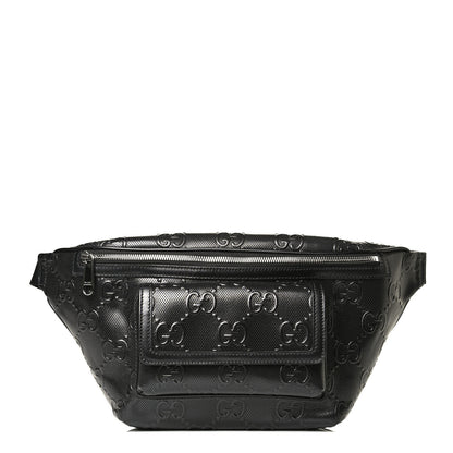 Gucci Calfskin GG Tennis Embossed Pocket Belt Bag Black 1 of 10