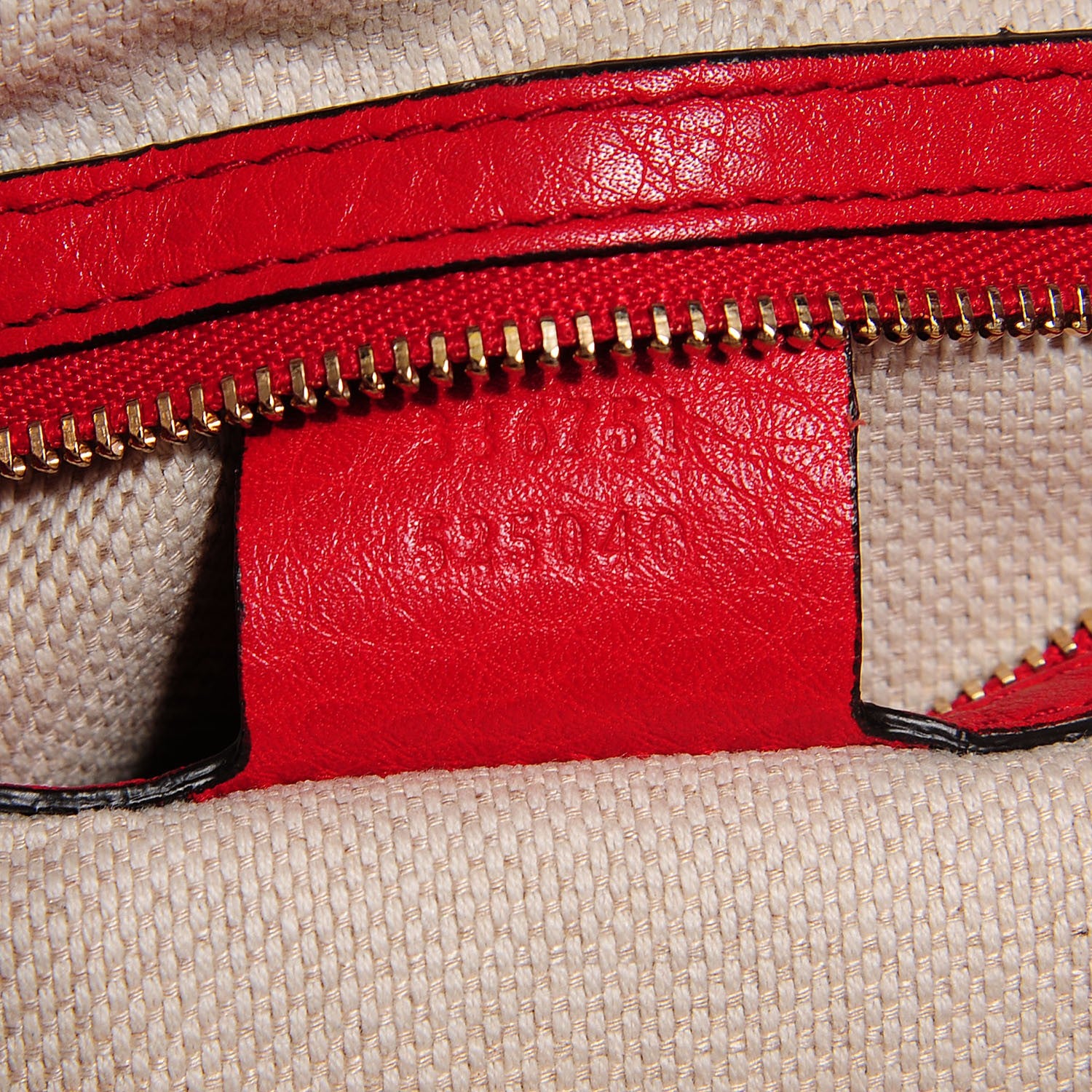 Gucci Pebbled Calfskin Small Soho Shoulder Bag Red 7 of 9