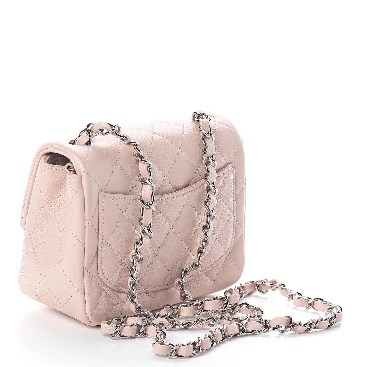 Caviar Quilted Mini Square Flap Pink