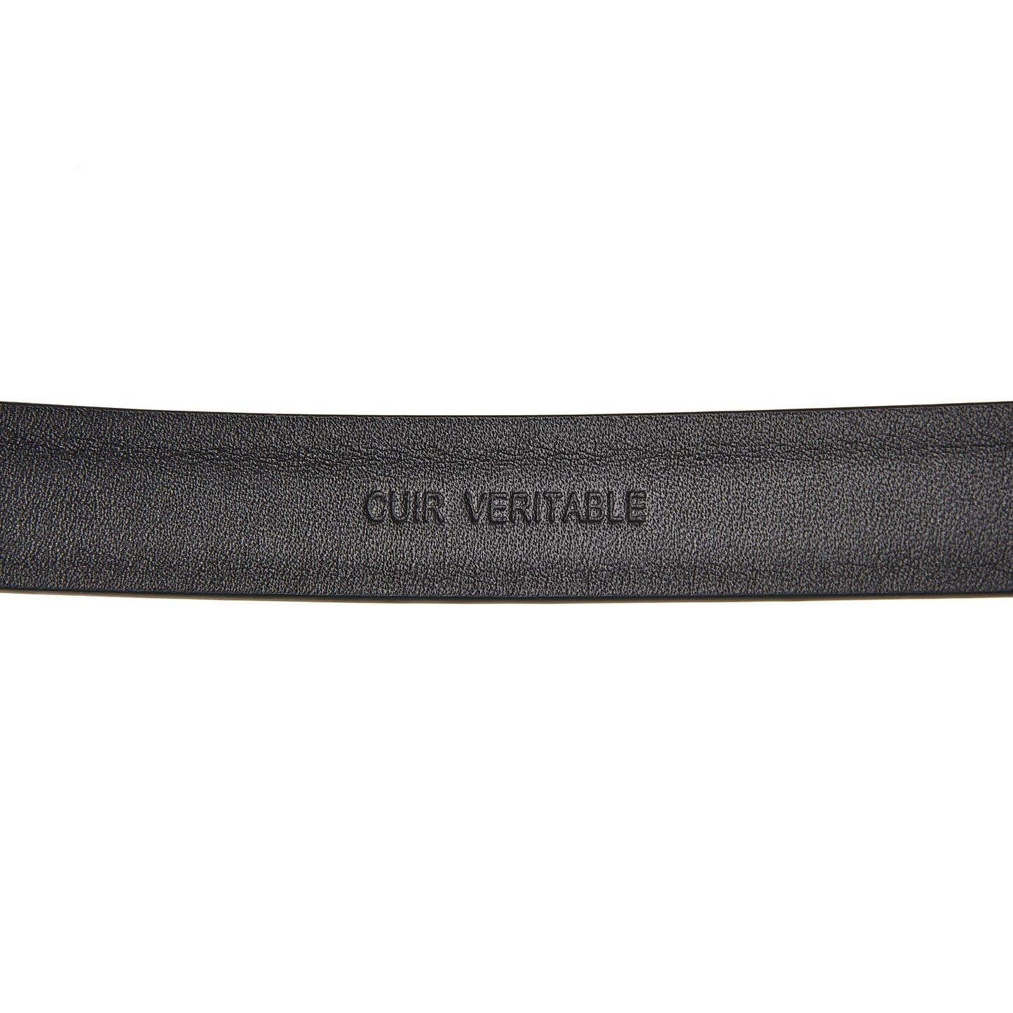 Glitter Calfskin CC Logo Skinny Belt 80 32 Black