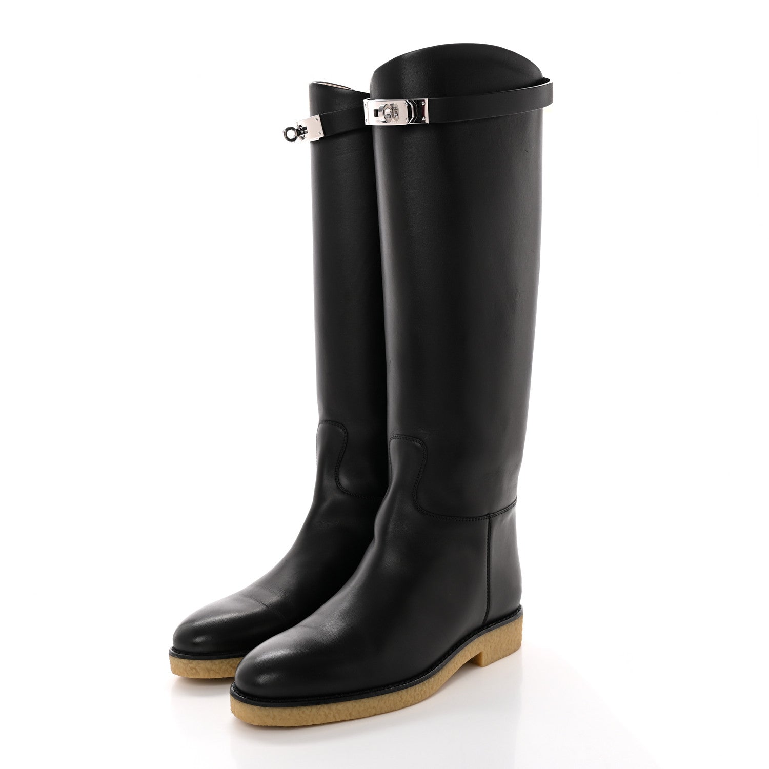 Hermes Calfskin Faustine Boots 37 Black 3 of 12
