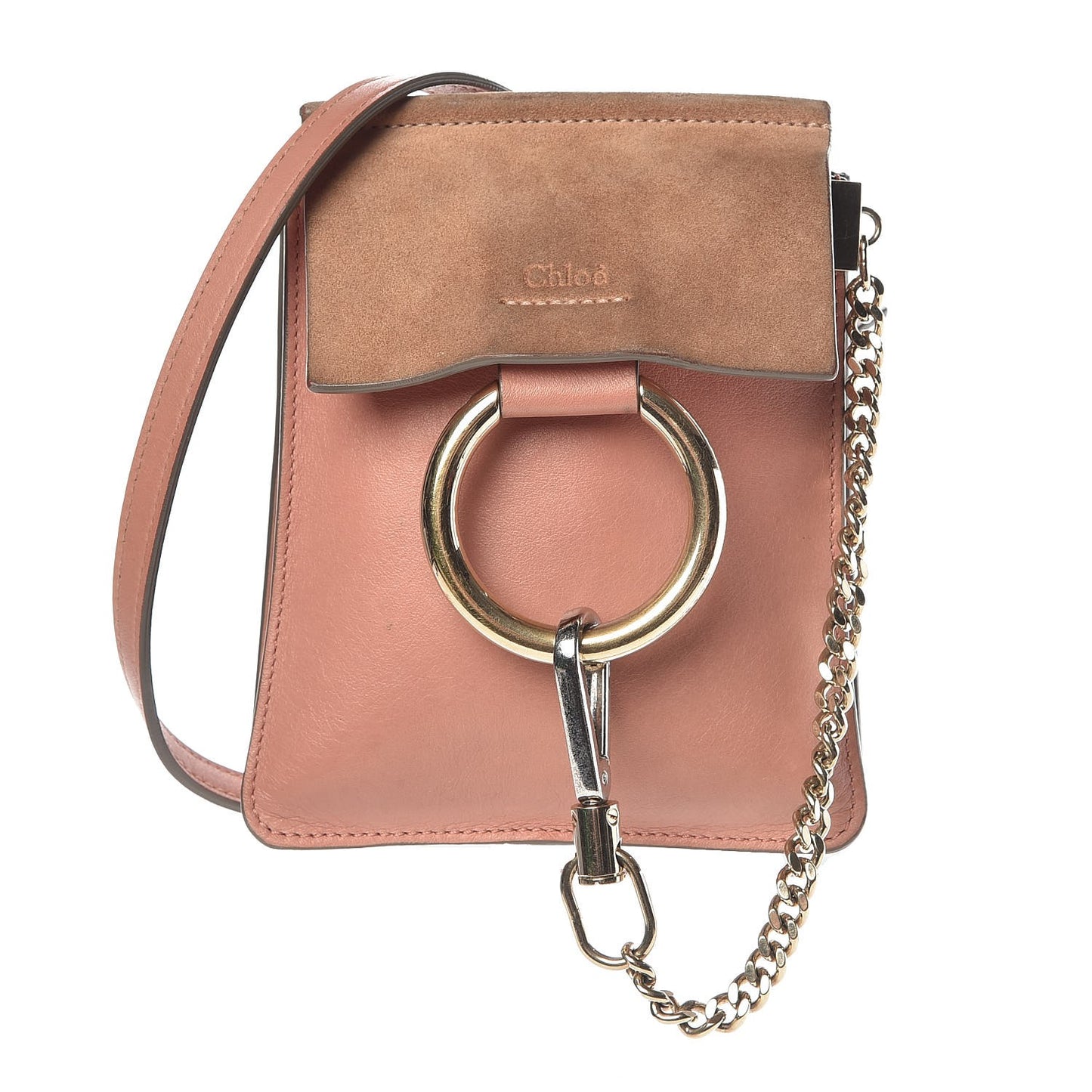 Suede Calfskin Mini Faye Bracelet Bag Ideal Blush