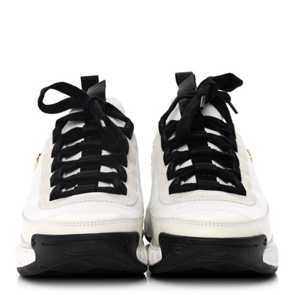 Chanel Fabric Calfskin Suede CC Sneakers 36 Ivory Black 2 of 8