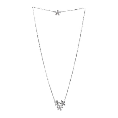 Van Cleef & Arpels 18K White Gold Diamond Socrate 3 Flower Pendant Necklace 3 of 7