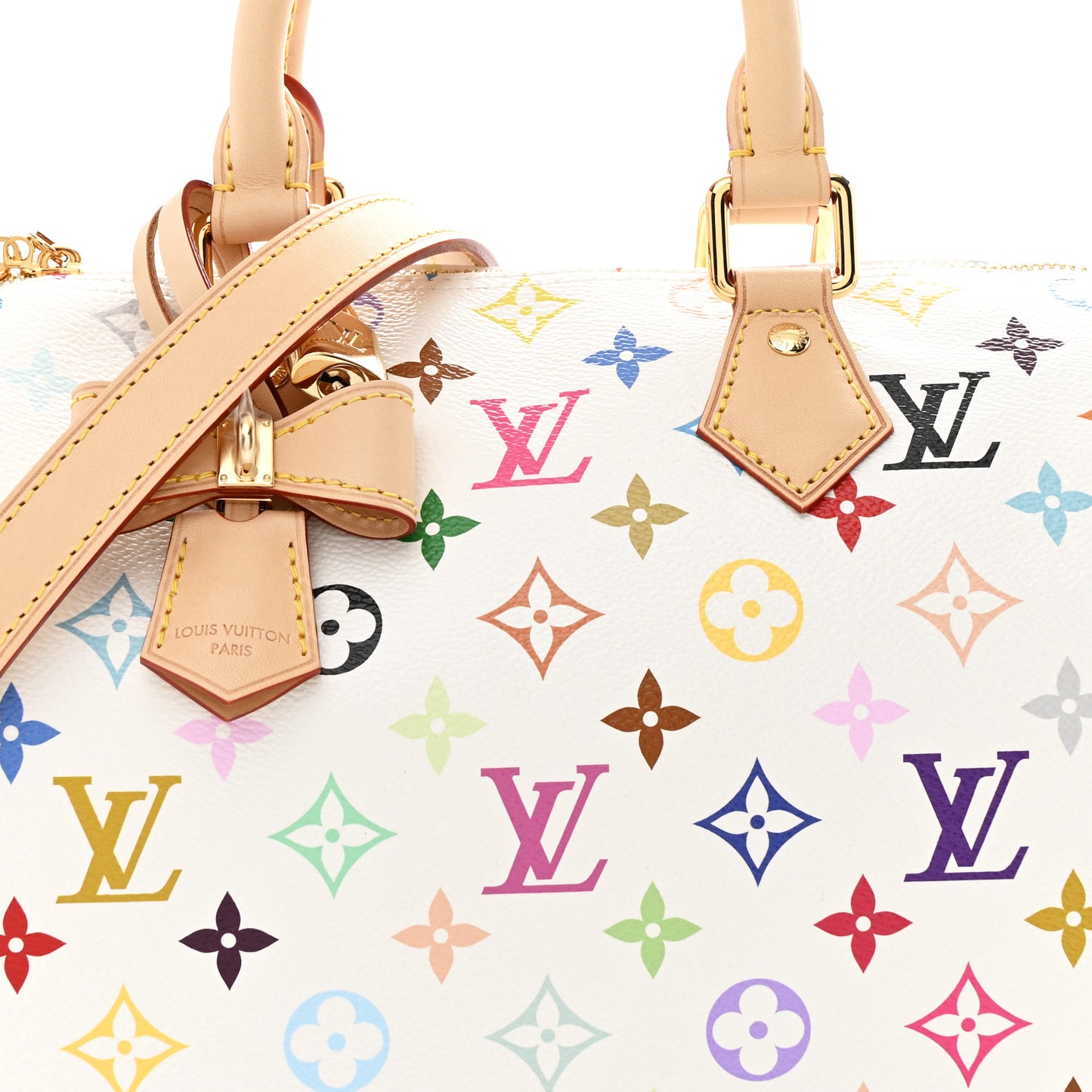 LV X TM Monogram Multicolor Speedy Bandouliere 25 White