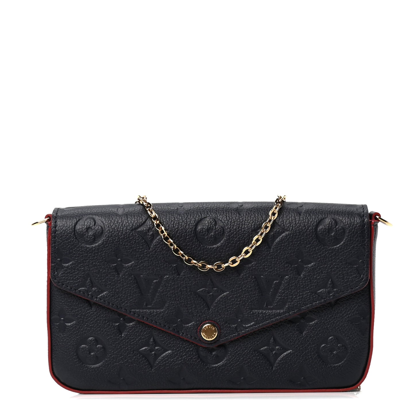 Empreinte Pochette Felicie Chain Wallet Marine Rouge