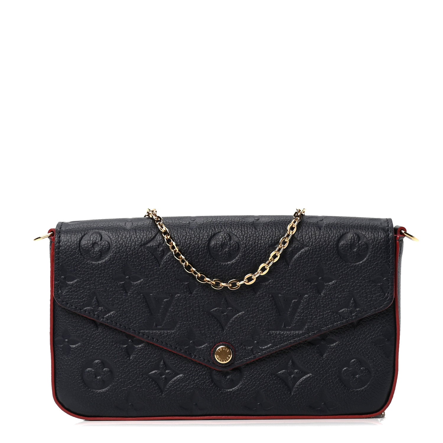 Louis Vuitton Empreinte Pochette Felicie Chain Wallet Marine Rouge 1 of 6