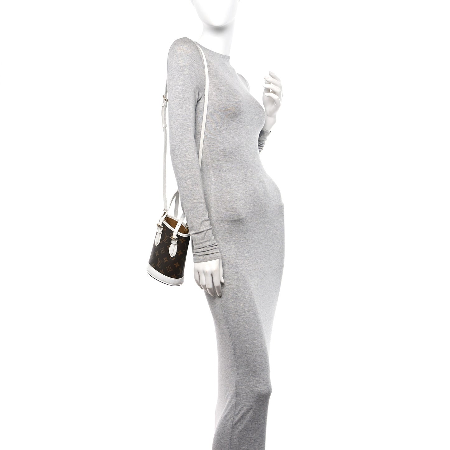 Monogram LV Match Nano Bucket Bag White