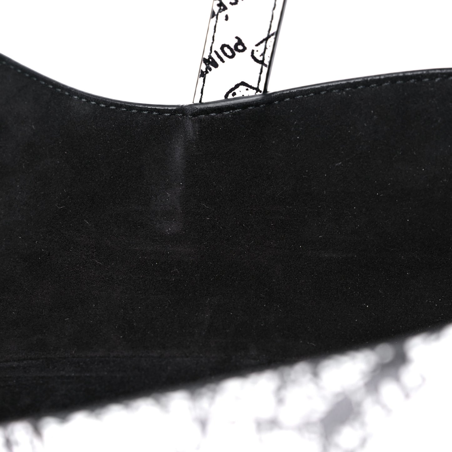 Calfskin Plan De Paris Printed Saddle Bag With Strap White Black
