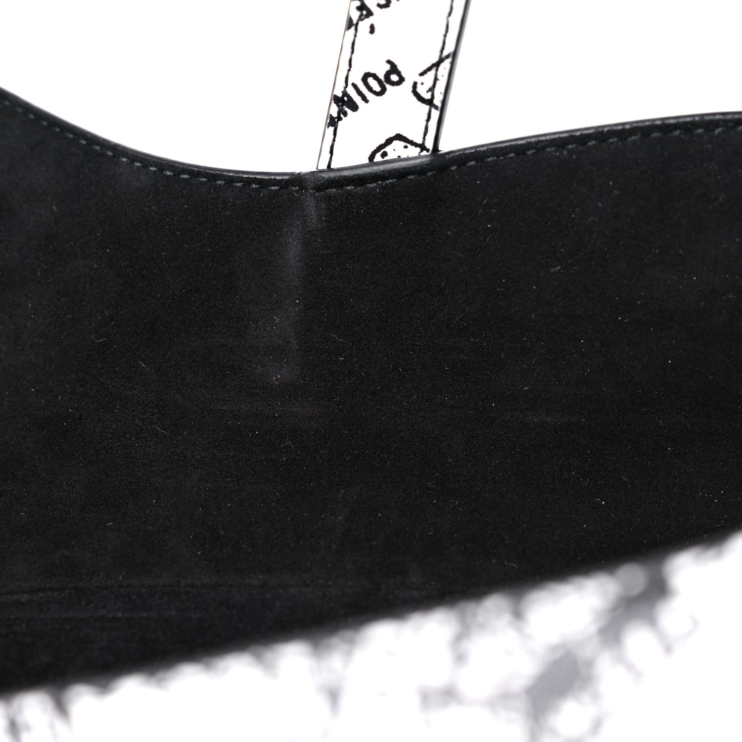 Christian Dior Calfskin Plan De Paris Printed Saddle Bag With Strap White Black 8 of 10