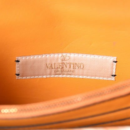 Valentino Garavani Vitello Native Couture 1975 Rockstud Wallet on Chain Mandarin Sorbet 6 of 11