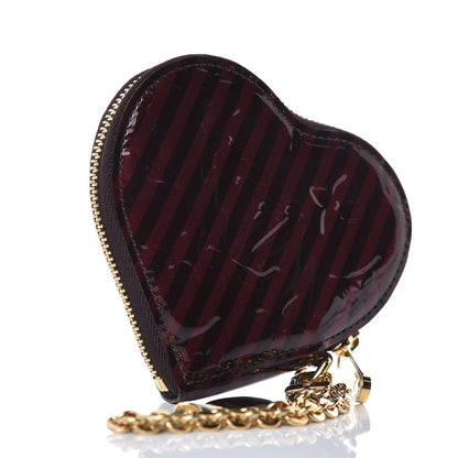 Louis Vuitton Vernis Rayures Coeur Heart Coin Purse Amarante 3 of 6