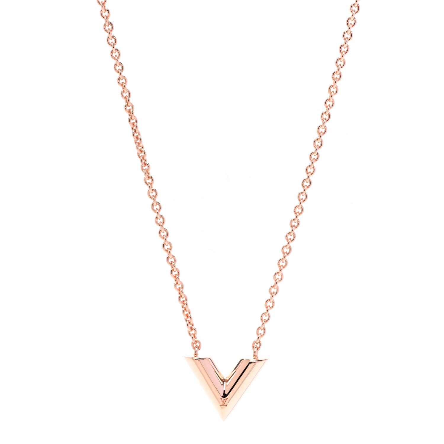 Louis Vuitton Essential V Necklace Rose Gold 1 of 6