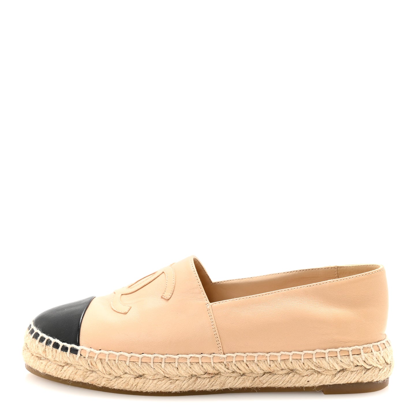 Lambskin CC Espadrilles 37 Beige Black