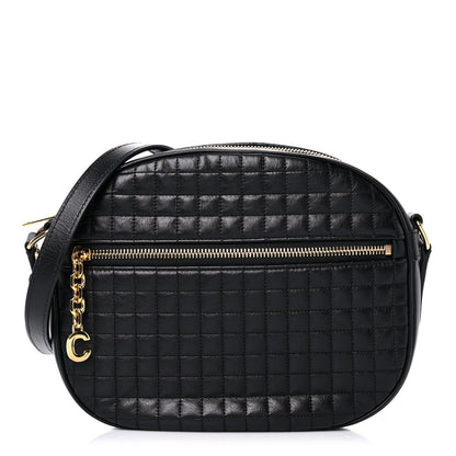 Celine Calfskin Quilted Medium C Charm Bag Black 1 of 8