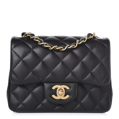 Chanel Lambskin Quilted Mini Square Flap Black 1 of 8