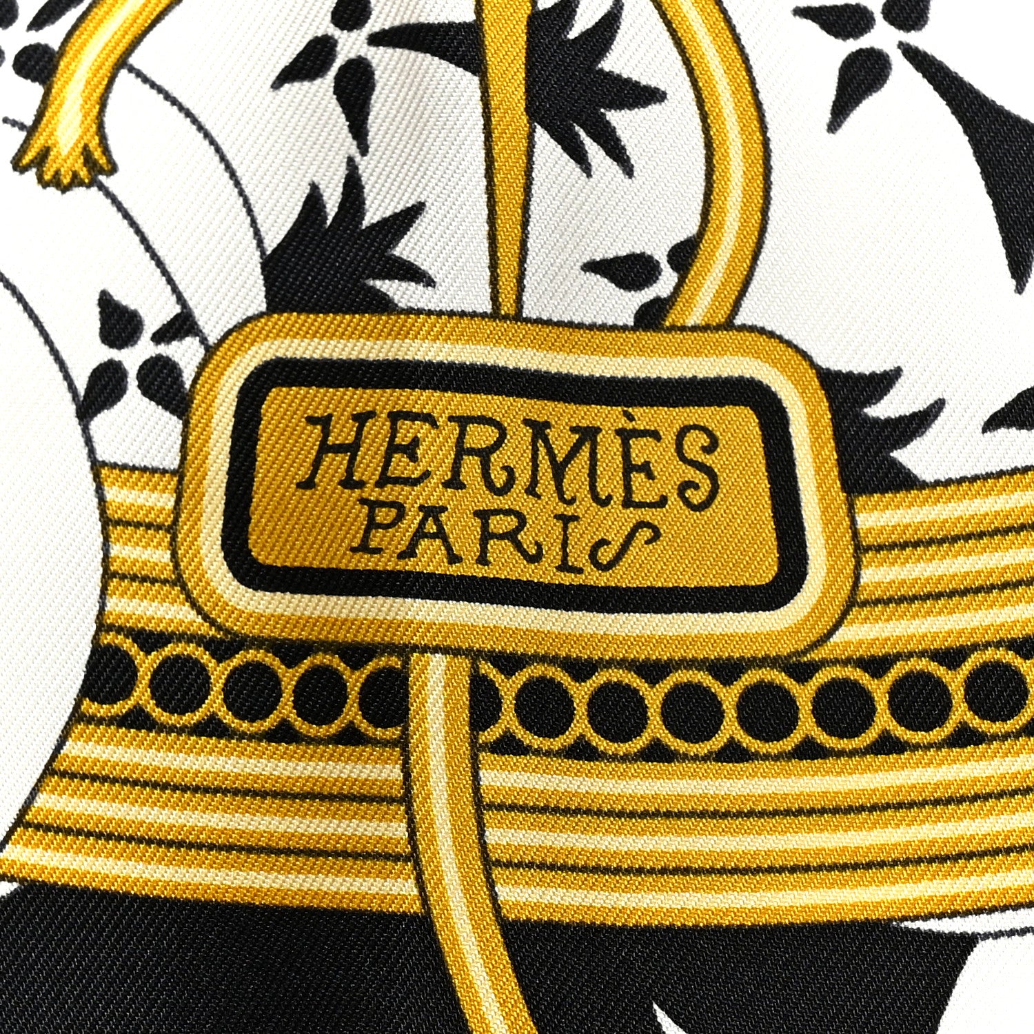 Hermes Silk Legende Brodee Scarf 90 Black 2 of 8