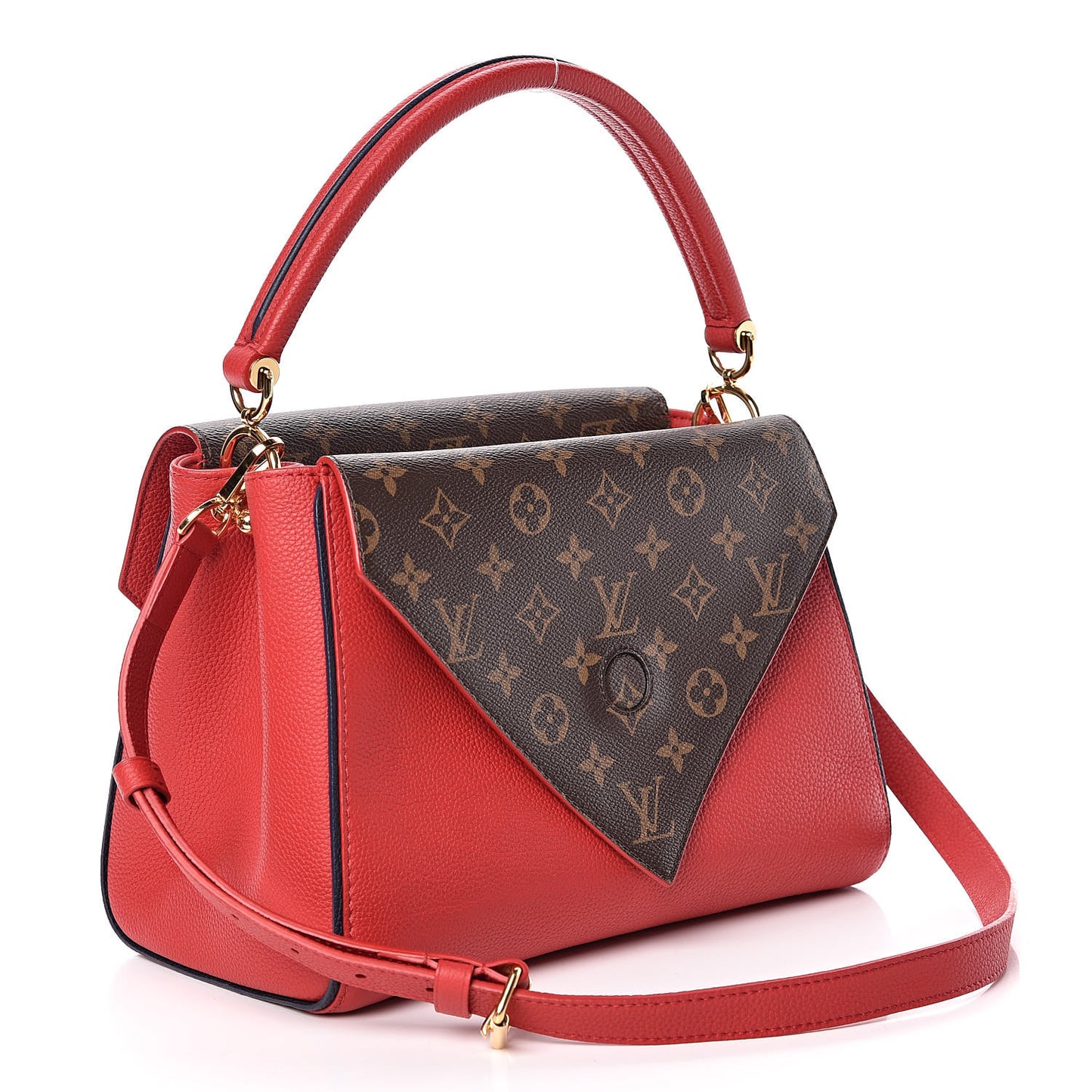 Grained Calfskin Monogram Double V Rubis